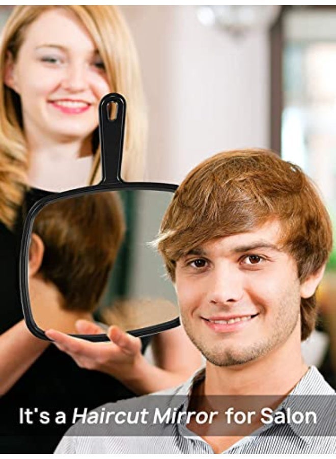CLENEA Hand Held Makeup Mirror, Hand Mirror, Portable Makeup Mirror, Non Slip Handle, Durable, Not Fragile, Easy to Carry, Suitable for Travel, Home, Salon, Etc, 3 Pieces, Black, Red, Blue, 3 Colors - Image 4